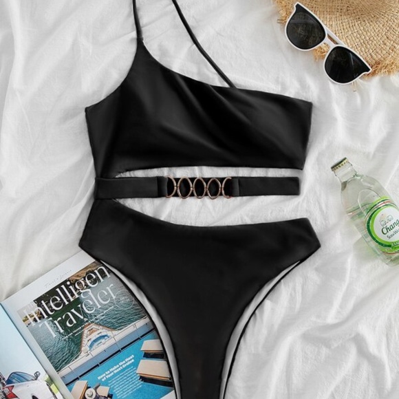 Boho White Cut out One Piece Monokini Cheeky Swim Beach - Picture 3 of 10